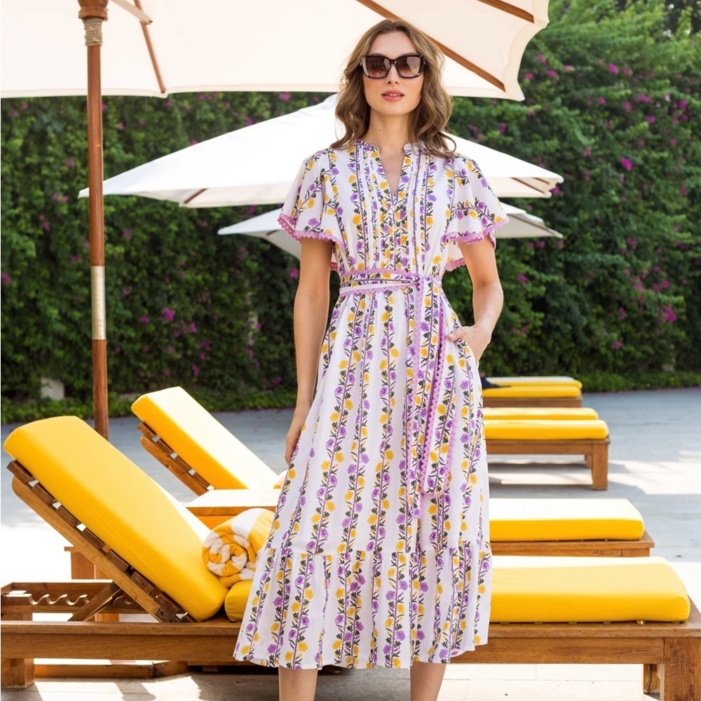 Floral Purple and White Women's Dress